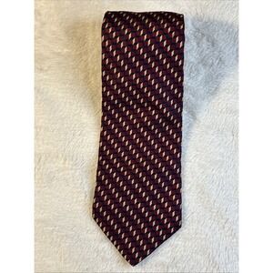 Vintage Nautica 100%‎ Silk Tie Necktie Red Yellow Y2K Geometric 4" Wide